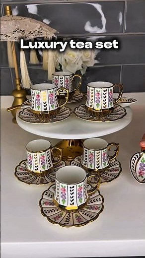 Luxury Tea Set 😍 Elegant Cups & Saucers for Stylish Tea Time ☕✨ #shorts #homedecor #crockery #home