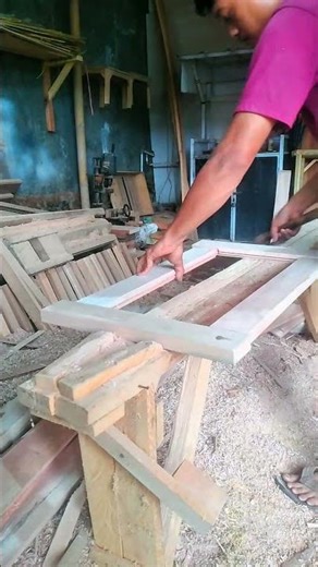 Installing a window sash with care and precision. Simple work, but full of dedication. 🔨