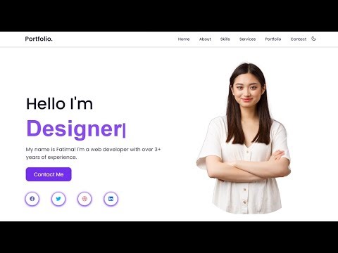 Responsive Personal Portfolio Website Using HTML CSS & JavaScript