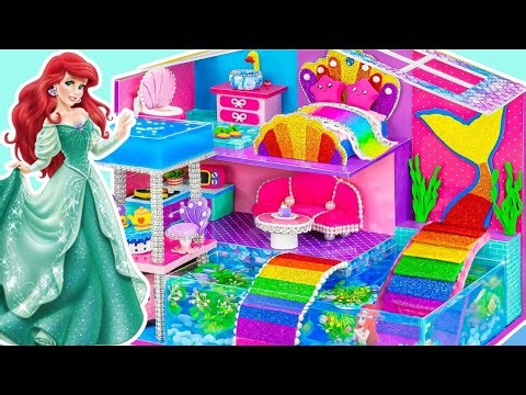 Build Amazing Miniature House with Mini Aquarium for Cute Miniature Disney Princess Mermaid Doll