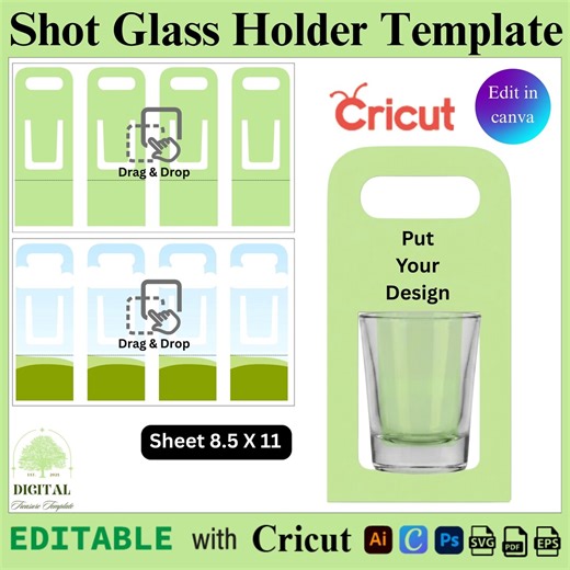 Shot Glass Holder Template, DIY Shot Glass Stand, Shot Glass Label Template, Shot Glass Packaging, Glass Holder Label, Canva Editable Holder - Etsy