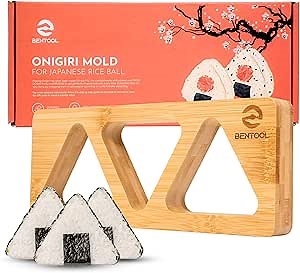 Onigiri Mold Set for Japanese Gift - Bamboo Medium Rice Ball Mold Kit for a DIY Bento Picnic - Wooden Rice Molds for Kids' and Family Lunch/Snack
