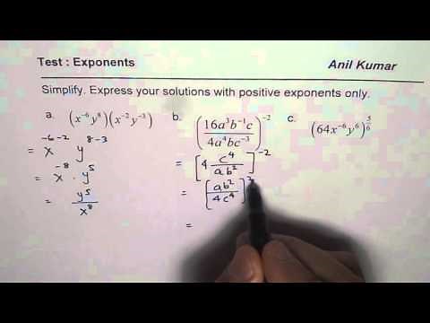 Simplify and Write as Positive Exponents