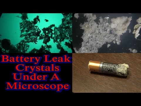 Battery Leak Potassium Carbonate Crystals Under A Microscope