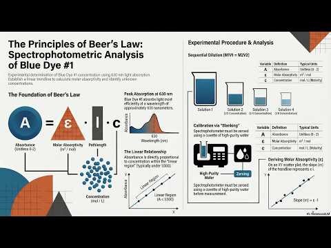 Visible spectroscopy blue dye laboratory experiment.