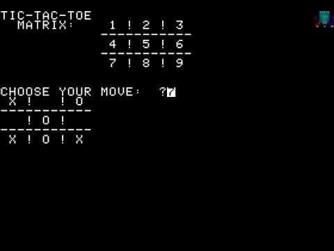 Apple II Game: Tic Tac Toe (1978)[PD]