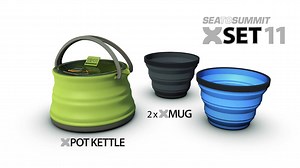 Campmor Product Video: Item #: H1157 The Sea to Summit - Outdoor Gear X-Set 11 is a light and compact solution for making hot meals and drinks in the backcountry. This nesting set includes the Sea to Summit 1.3L X-Kettle and two Sea to Summit X-Mugs. | Campmor