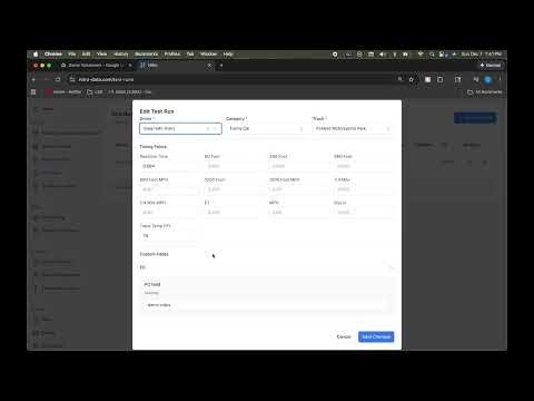 Inputing Test Run Tutorial
