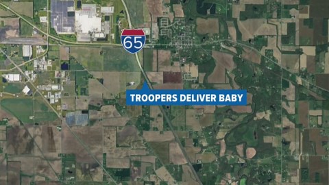Indiana State Police troopers deliver baby on I-65