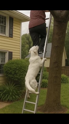 I WAS ON THE LADDER TRIMMING BRANCHES WHEN MY DOG BIT MY PANT LEG AND PULLED ME DOWN—THEN I REALIZED WHY HE HAD ACTED SO STRANGELY. I remember that day clearly. The morning was gray: the sky covered with clouds, the air still and heavy. It seemed like rain could pour at any moment. But I decided not to postpone the task—I needed to cut the dry branches of the old apple tree near the house. The ladder had been ready for a long time, and despite the gloomy sky, I thought: I’ll do it today. I place