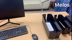 [Set of Three] Cable Storage Box, Large Cable Management Box, Baby Proof & Pets Electric Concealer, Power Strip Cover for Desk, Tv, Computer, USB Hub(Black)