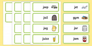 Initial j Sound Word Cards