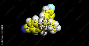 Celexa, Ctp, Citalopram antidepressant drug, 3D molecule spinning, 4K