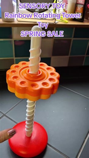 SENSORY TOY Rainbow Rotating Tower Toy SPRING SALE #SENSORY #sensorytoysforkids #sensorytoy #TOYS #SPRINGSALE
