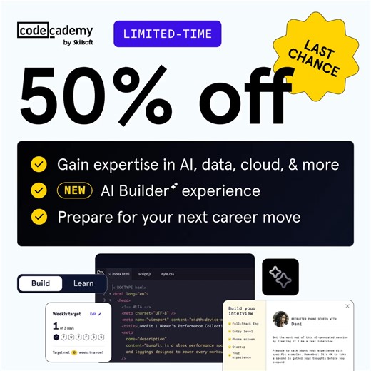 Invest in your growth. | Codecademy