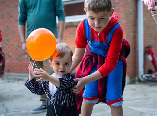 His balloon tried to get away.#cute #kids #superman