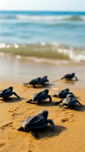 Tiny Sea Turtles Rushing to the Ocean! 🐢🌊 Nature’s Cutest Journey Begins!