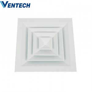 HVAC Return Supply 4-Way Square Ceiling Diffuser for Ventilation
