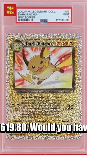 💸 Big sale: Raichu went for £619.80 📈 #shorts