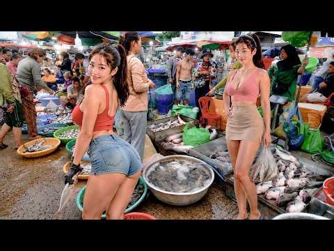 Massive Freshwater Fish Market in Cambodia 🇰🇭 Real Local Life Tour