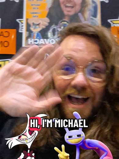 In All Seriousness It Was Such An Honour To Meet You @Michael Kovach | Join the Discord to get all Hellaverse news, discord.gg/WKfNamV8x3 #fyp #hellbininfo #hazbinhotel #jaxtadc #vivziepop