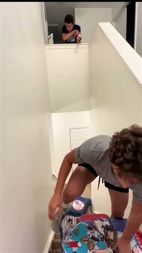 Marshmallow stair trickshot ends in hilarious fail
