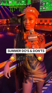2.4K reactions · 57 shares | TAKING NOTES  @tyla shared her do’s and don’ts for summer ahead of her #KCAs hosting gig ☀️ | Billboard | Facebook