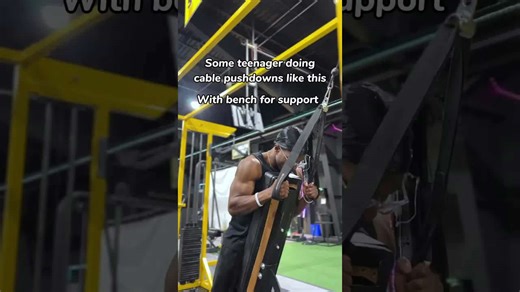 Gym POV: Cable Pushdowns and Resting Between Sets