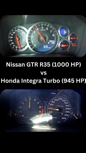 🎈ZillaMotorsport on Instagram: "Nissan GTR R35 (1000 HP) vs Honda Integra vtec Turbo (945 HP) in a drag Race🔥 #honda #integra #nissan #gtr #vtec #drag #race #bmw #mclaren #porsche #ferrari #mercedes #cars #racing #gtr #race #lamborghini #flames #twinturbo #racing #autobahn #mercedes #topspeed #supercars #italy #italiancars #automotive #germancars #germany #jdmcars #japan"