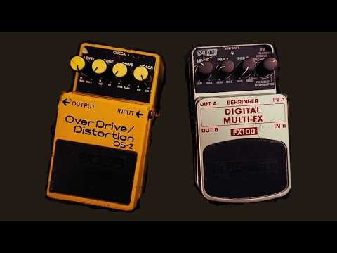 Behringer FX100 and Boss OS-2 feeding back into themselves (No-Input)