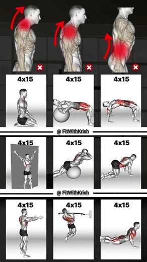 Fix Your Posture FAST! Best Alignment Exercises🔥 #shorts #workout #fitness #posture #gym #gymworkout