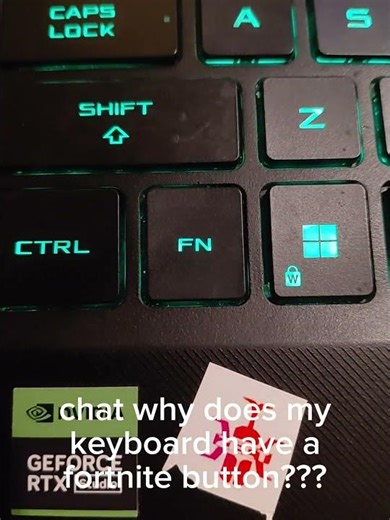 why does my keyboard have a fortnite button??? #fortnite #fortnitememes