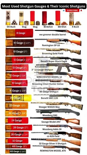 Most Used Shotgun Gauges & Their Iconic Shotguns #shorts