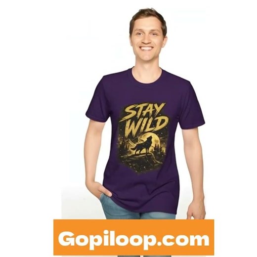Stay Wild Wolf T-Shirt — Adventure Nature Graphic Tee