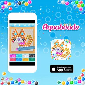 2K views | Create with Aquabeads anywhere – no water required! The new Aquabeads app features lots of fun templates and backgrounds to choose from. Save a photo of your creation to share on your social media channels or print out and use as a template with your bead tray and sprayer! Download free from the iOS App Store today! https://apple.co/2mL0pbm | Aquabeads USA | Facebook