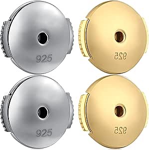 Earring Backs for Stud S925 Sterling Silver Safety Locking Lifter Secure Hypoallergenic Magic Earring Backs