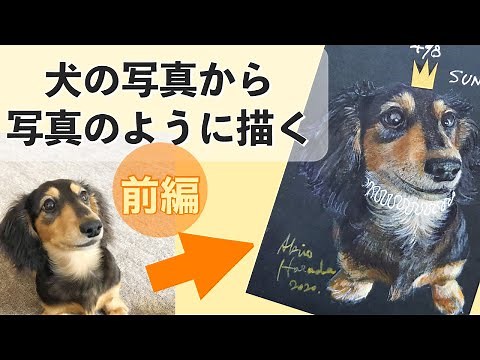 【前編】犬の写真から写真のように描く「ミニュチュアダックスフンド」アクリル絵の具
