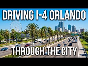 Driving along Interstate 4 through Orlando, Florida
