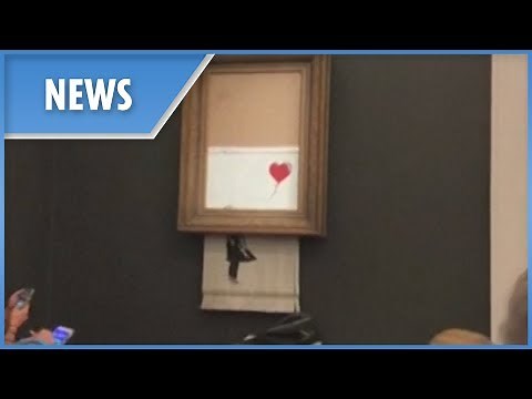 Iconic Banksy painting Girl With Balloon self-destructed in a secret shredder