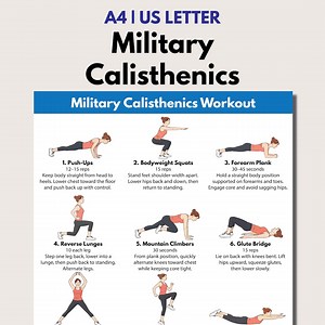 Military Calisthenics for Women, Full Body Bodyweight Training Chart, Bootcamp Style Home Workout - Etsy