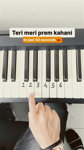 Teri meri Prem kahani-Simple Piano Tutorial #piano #shorts