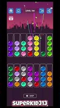Level 744 Ball Sort game (Relaxing satisfying Sound)