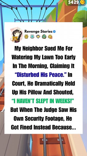 My Neighbor Sued Me For Watering My Lawn Too Early In The Morning, Claiming It “Disturbed His Peace.” In Court, He Dramatically Held Up His Pillow And Shouted, “I HAVEN’T SLEPT IN WEEKS!” But When The Judge Saw His Own Security Footage, He Got Fined Instead Because... In this jaw-dropping revenge story inspired by Reddit, a peaceful homeowner finds himself dragged into a ridiculous lawsuit by his bitter neighbor — all for the "crime" of watering his lawn early in the morning. The neighbor, obses