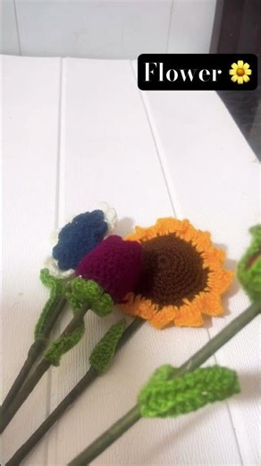 #crochet flower #🌼 knitted crochet flower 🌹 crochet handmade flower 🌷like share and comment #