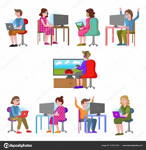 Team of teenagers playing video games and participating in a cybersport tournament.