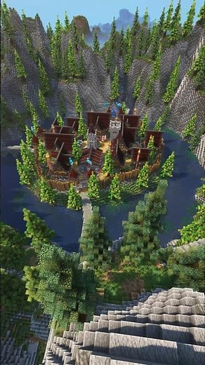 Minecraft: Mountain Valley Village Build Timelapse #minecraft