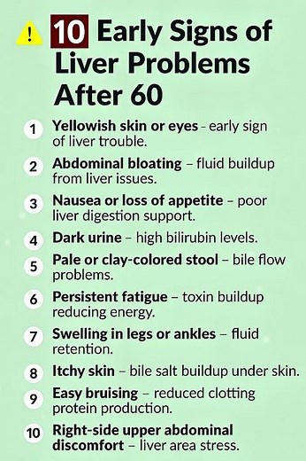 ⚠️ 10 Early Signs of Liver Problems After 60 | Don’t Ignore These Warning Signs