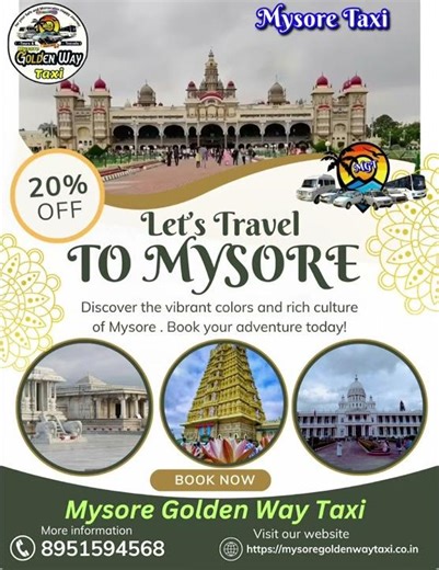 Mysore Local Tour Taxi Book Now #MysoreGoldenWayTaxiTravels #MysoreLocalTaxiBooking