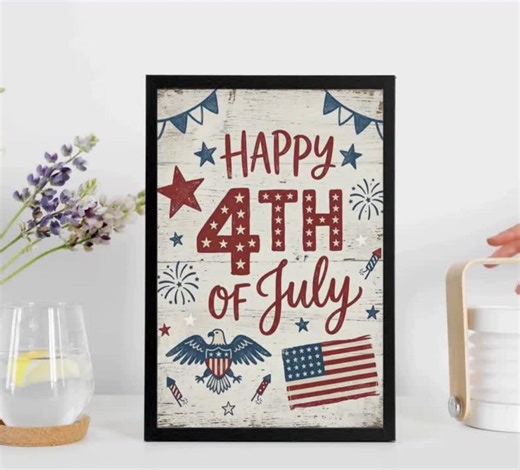 Happy 4th of July Art Print, Whimsical Americana Flag Wall Art (digital Download) - Etsy