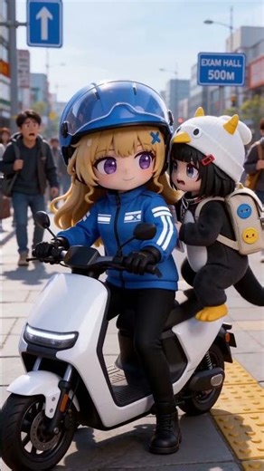 When You Forget Your Exam ID... 🏍️💨🐧😭 #shorts #anime #chibi #gugugaga